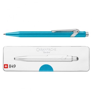 Długopis 849 Metal-X, Turquoise (turkusowy) w pudełku Slimpack