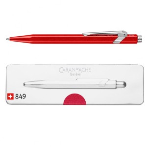 Długopis 849 Metal-X, Red (czerwony) w pudełku Slimpack