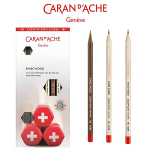 Zestaw 3 ołówków grafitowych Swiss Wood, certyfikat COBS 