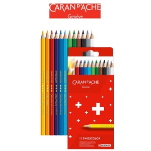 KREDKI SWISSCOLOR, KARTONOWE PUDEŁKO 12SZT, CARAN D'ACHE