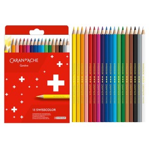 KREDKI SWISSCOLOR, KARTONOWE PUDEŁKO 18SZT, CARAN D'ACHE