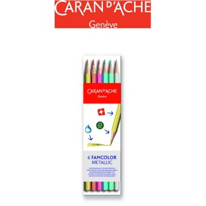 KREDKI FANCOLOR METALLIC, CARAN D'ACHE, 6SZT