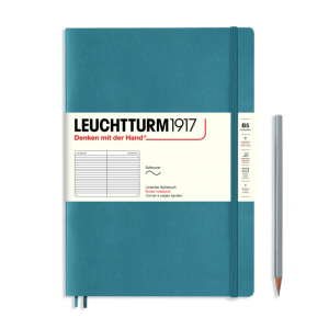 NOTATNIK LEUCHTTURM1917 COMPOSITION (B5)MIĘKKA OPRAWA STONE BLUE, W LINIE