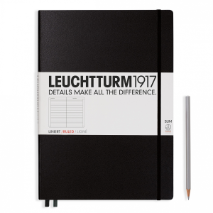 NOTATNIK LEUCHTTURM1917 MASTER SLIM (A4+) 123 S. CZARNY W LINIĘ