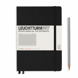 NOTATNIK LEUCHTTURM1917 MEDIUM (A5) CZARNY W KRATKĘ