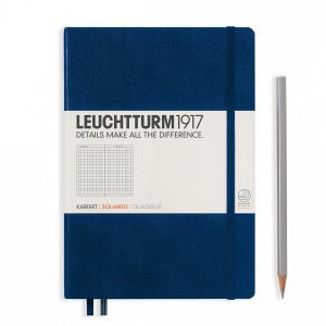 NOTATNIK LEUCHTTURM1917 MEDIUM (A5) GRANATOWY W KRATKĘ