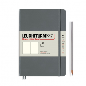NOTATNIK LEUCHTTURM1917 MEDIUM (A5) MIĘKKA OPRAWA ANTRACYTOWY GŁADKI