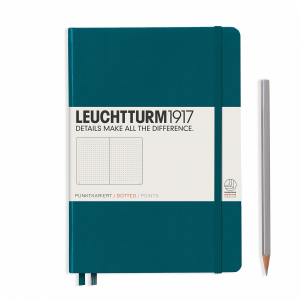 NOTATNIK LEUCHTTURM1917 MEDIUM (A5) MORSKI (PACIFIC GREEN) W KROPKI