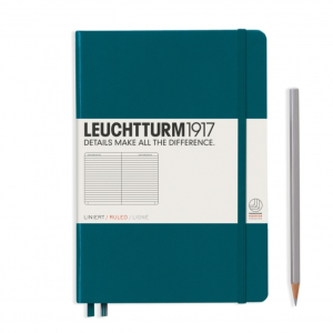 NOTATNIK LEUCHTTURM1917 MEDIUM (A5) MORSKI (PACIFIC GREEN) W LINIĘ