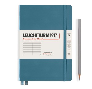 NOTATNIK LEUCHTTURM1917 MEDIUM (A5) RISING COLOURS STONE BLUE W LINIE