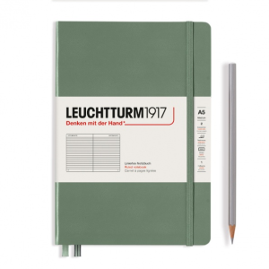 NOTATNIK LEUCHTTURM1917 MEDIUM (A5) SMOOTH COLOURS OLIVE W LINIĘ