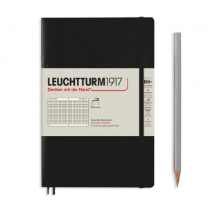 NOTATNIK LEUCHTTURM1917 PAPERBACK (B6+) MIĘKKA OPRAWA CZARNY W KRATKĘ