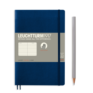 NOTATNIK LEUCHTTURM1917 PAPERBACK (B6+) MIĘKKA OPRAWA GRANATOWY W LINIĘ