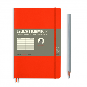 NOTATNIK LEUCHTTURM1917 PAPERBACK (B6+) MIĘKKA OPRAWA POMARAŃCZOWY W LINIĘ