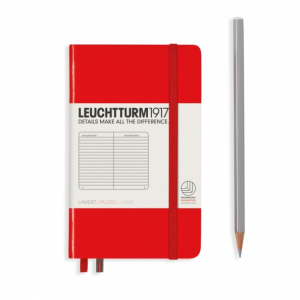 NOTATNIK LEUCHTTURM1917 POCKET (A6) CZERWONY W LINIĘ