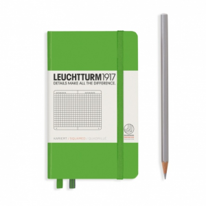 NOTATNIK LEUCHTTURM1917 POCKET (A6) JASNOZIELONY W KRATKĘ