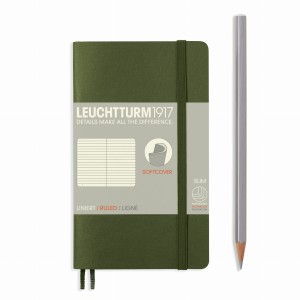 NOTATNIK LEUCHTTURM1917 POCKET (A6) MIĘKKA OPRAWA CIEMNOZIELONY W LINIĘ