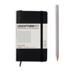 NOTATNIK LEUCHTTURM1917 POCKET (A6) MIĘKKA OPRAWA CZARNY W KRATKĘ