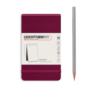 NOTATNIK REPORTERSKI LEUCHTTURM1917 POCKET (A6) BORDOWY (PORT RED) GŁADKI