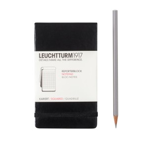 NOTATNIK REPORTERSKI LEUCHTTURM1917 POCKET(A6) CZARNY W KRATKĘ