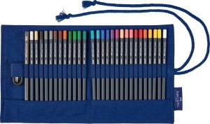 KREDKI GOLDFABER PIÓRNIK ROLOWANY (27 KREDEK+TEMPERÓWKA+OŁÓWEK) FABER-CASTELL