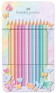 KREDKI OŁÓWKOWE SPARKLE PASTEL 12 KOL.OPAKOWANIE METALOWE FABER-CASTELL