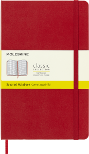Notes Moleskine Classic L (13x21cm) w kratkę, twarda oprawa, czerwony
