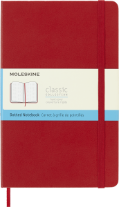 Notes Moleskine Classic L (13x21cm) w kropki, twarda oprawa, czerwony