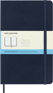 Notes Moleskine Classic L (13x21cm) w kropki, twarda oprawa, granatowy