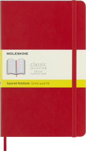 Notes Moleskine Classic L (13x21cm) w kratkę, miękka oprawa, czerwony