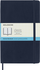 Notes Moleskine Classic L (13x21cm) w kropki, miękka oprawa, granatowy