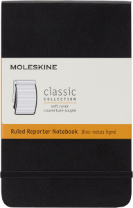 Notes Moleskine Reporterski P (9x14cm) w linie, miękka oprawa, czarny