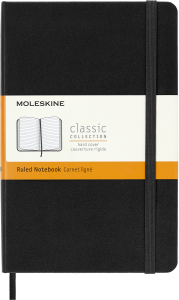 Notes Moleskine Classic M (11,5x18 cm) w linie, twarda oprawa, czarny, 208 stron