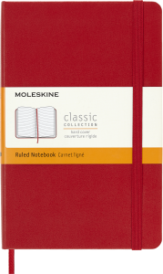 Notes Moleskine Classic M (11,5x18 cm) w linie, twarda oprawa, czerwony, 208 stron