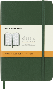 Notes Moleskine P (9x14cm) w linie, miękka oprawa, zielony, 192 strony