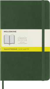 Notes Moleskine L (13x21cm) w kratkę, miękka oprawa, myrtle green