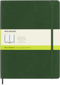 Notes Moleskine XL (19x25cm) gładki, miękka oprawa, zielony, 192 stron