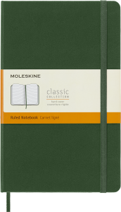Notes Moleskine L (13x21cm) w linie, twarda oprawa, myrtle green, 240 stron