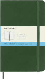 Notes Moleskine L (13x21cm) w kropki, twarda oprawa, zielony