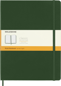 Notes Moleskine XL (19x25cm) w linie, twarda oprawa, zielony, 192 stron