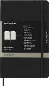 Notes Moleskine PROFESSIONAL L (13x21 cm), czarna twarda oprawa, 240 stron