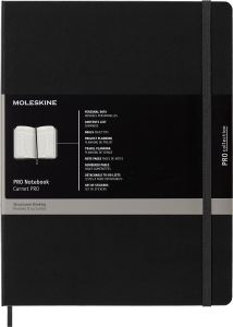 Notes Moleskine PROFESSIONAL XL (19x25 cm), czarna twarda oprawa, 192 strony