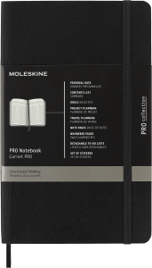 Notes Moleskine PROFESSIONAL L (13x21 cm), czarna miękka oprawa, 192 strony