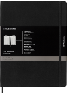 Notes Moleskine PROFESSIONAL XL (19x25 cm), czarna miękka oprawa, 192 strony