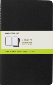 Zestaw 3 Zeszytów Moleskine Cahier Journals L (13x21cm) gładki, czarny, 80 stron