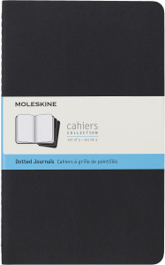 Zestaw 3 Zeszytów Moleskine Cahier Journals L (13x21cm) w kropki, czarny, 80 stron