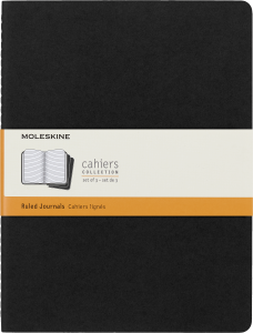 Zestaw 3 Zeszytów Moleskine Cahier Journals XL (19x25cm) w linie, czarny, 120 stron