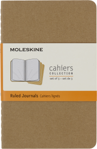 Zestaw 3 Zeszytów Moleskine Cahier Journals P (9x14cm) w linie, piaskowy, 64 strony