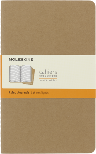 Zestaw 3 Zeszytów Moleskine Cahier Journals L (13x21cm) w linie, piaskowy, 80 stron