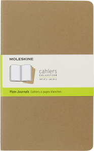 Zestaw 3 Zeszytów Moleskine Cahier Journals L (13x21cm) gładki, piaskowy, 80 stron